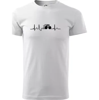 Pánské tričko EKG dráhová cyklistika - Triko extra velké (5-8XL) - 6XL ( Bílá )