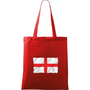 Nákupní taška Anglická vlajka vlající - Taška bavlněná - 42 x 38 cm ( Červená )