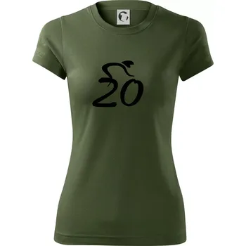 Dámské tričko Cyklista slaví dvacítku (20) - Dámské Fantasy sportovní (dresovina) - M ( Khaki )