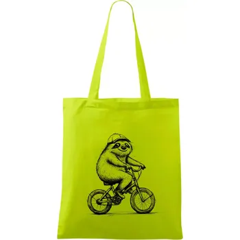 Lenochod na kole - Taška bavlněná - 42 x 38 cm ( Limetková )