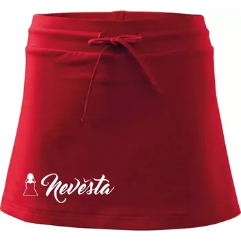 Dámská sukně Nevěsta ikonka - Sportovní sukně - two in one - L ( Červená )