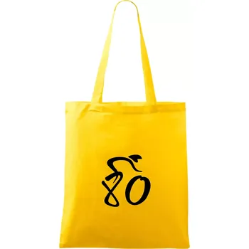 Cyklista slaví osmdesátiny (80) - Taška bavlněná - 42 x 38 cm ( Žlutá )