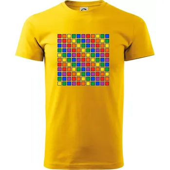 LGBT duhový čtverec - Triko extra velké (5-8XL) - 7XL ( Žlutá )