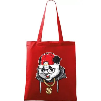 Nákupní taška Hip hop panda - Taška bavlněná - 42 x 38 cm ( Červená )