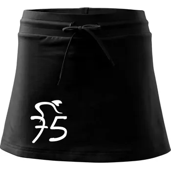 Dámská sukně Cyklista slaví pětasedmdesátku (75) - Sportovní sukně - two in one - XS ( Černá )