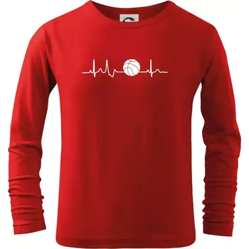 Chlapecké tričko EKG basketbal míč - Triko dětské Long Sleeve - 122 cm/6 let ( Červená )