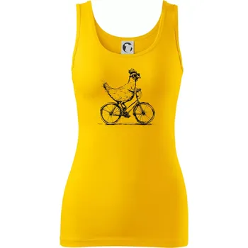 Dámské tričko Slepice na kole - Dámské tílko - XL ( Žlutá )