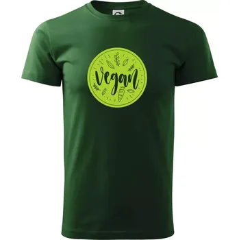 Pánské tričko Vegan zelenina v kruhu - Triko extra velké (5-8XL) - 5XL ( Lahvově zelená )