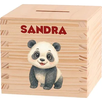 Pokladnička ČistéDřevo Dětská dřevěná pokladnička - Divoká Asie Panda