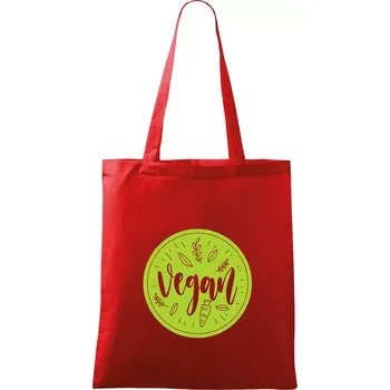 Vegan zelenina v kruhu - Taška bavlněná - 42 x 38 cm ( Červená )