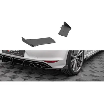 PC tuning Volkswagen Golf R Mk7, "Street Pro" difuzory pod boční prahy s křidélky, plast ABS bez povrchové úpravy, s červenou linkou, Maxton design