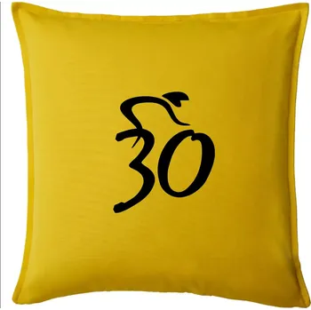 Polštář Cyklista slaví třicítku (30) - Polštář 50x50 - 50x50 - Pouze potah ( Žlutá )