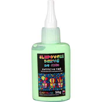 Speciální výtvarná barva Barva na sklo svítící ve tmě - zelená, 50 g