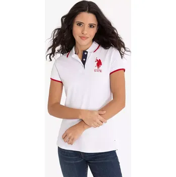 Dámské tričko U.S.Polo Assn. dámské polo tričko SOLID TRIPLE bílé XL