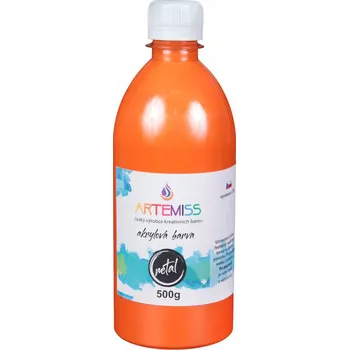 Vodová barva Akrylová metalická barva - oranžová, 500g