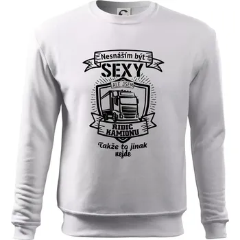 Pánská mikina Nesnáším být sexy - Řidič kamionu ERB - Mikina Essential pánská - M ( Bílá )