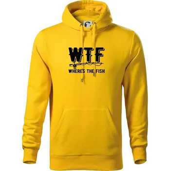 Pánská mikina Wheres's the Fish WTF - Mikina pánská Cape s kapucí - 3XL ( Žlutá )