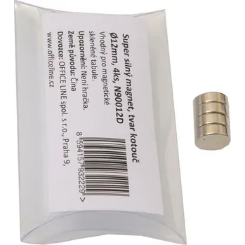 Dekorativní magnet Super silné magnety - kotouč Ø 12 mm, 4 ks