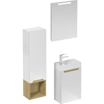 Umyvadlo Koupelnová sestava s umyvadlem včetně umyvadlové baterie, vtoku a sifonu Naturel Stilla bílá lesk KSETSTILLA020