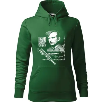 Dámská mikina Mikina - Jozef Gabčík - Operace Anthropoid Barva: Lahvově zelená (06), Velikost: XXL, Střih: Dámské