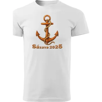Pánské tričko Grooters Tričko pro vodáky - Zrezlá kotva Barva: Bílá, Velikost: S