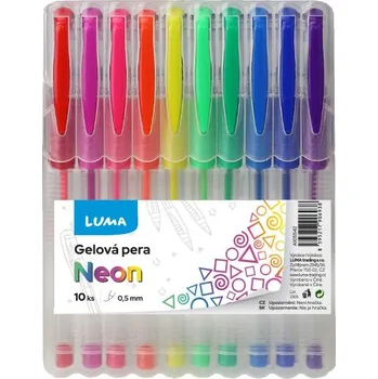 Gelové pero LUMA - sada 10 barev NEON