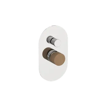 Sprchová a vanová baterie SAT Fusion včetně podomítkového tělesa dřevo SATBSFU215DS