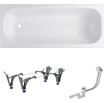 Obdélníková vana SAT Vivien 160x70 cm smaltovaná ocel levá i pravá SATVIVI160APN