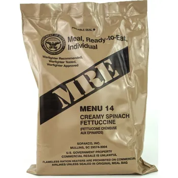 Originál US Army MRE Menu 14 CREAMY SPINACH FETTUCCINE