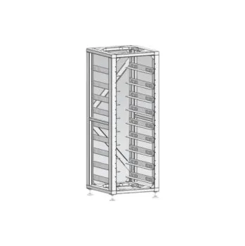 Rozvaděč Racková skříň 19" bez dveří a boků pro sestavy DEYE BOS-G, HV, střední, generace 2