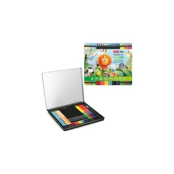 Pastelka Pastelky trojhranné EASY Premium klasické a oboustranné 24ks / 36 barev v kovové krabičce