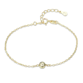 Náramek Moonlit Minimalistický pozlacený stříbrný náramek s kuličkou
