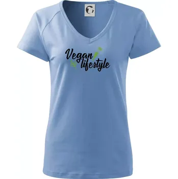 Vegan lifestyle - Tričko dámské Dream - XS ( Pyžamově modrá )