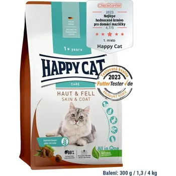 Krmivo pro kočku Happy Cat Care Haut & Fell / Kůže & srst 1,3 kg