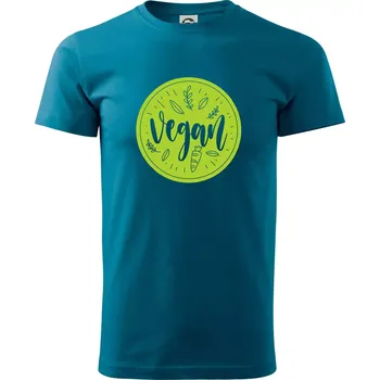 Vegan zelenina v kruhu - Klasické pánské triko vyšší gramáže - M ( Petrolejová )
