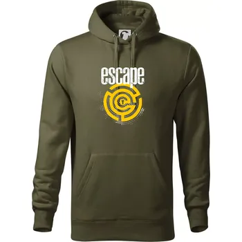 Pánská mikina Escape labyrint - Mikina pánská Cape s kapucí - 5XL ( Military )