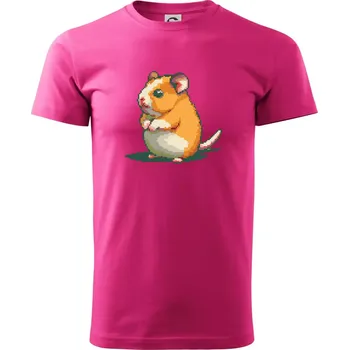 Pánská móda Křeček pixel - Klasické pánské triko vyšší gramáže - XL ( Purpurová )