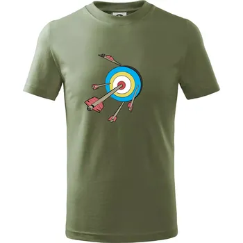 Šípy v barevném terči - Tričko dětské bavlněné - 146 cm/10 let ( Khaki )