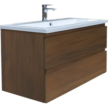 Nábytek Koupelnová skříňka s umyvadlem SAT B-Way 99x50x45 cm ořech mat BWAY2100NUTU