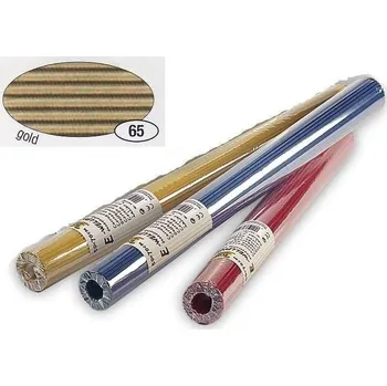 Balící papír Vlnitý papír, role 50 × 70 cm - barva zlatá