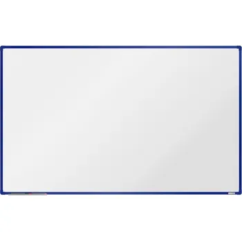 boardOK Bílá magnetická tabule s emailovým povrchem 200 × 120 cm, modrý rám