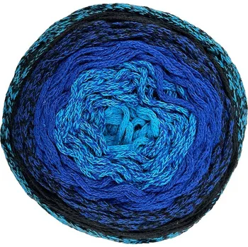 Příze Chainy Cotton Cake ReTwisst 72 variace modré a černé