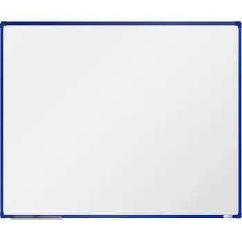 boardOK Bílá magnetická tabule s emailovým povrchem 150 × 120 cm, modrý rám