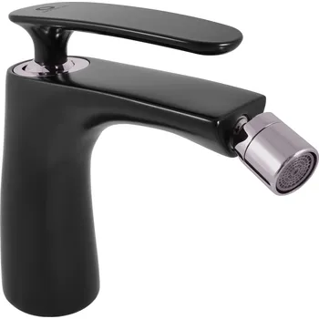 Vodovodní baterie Bidetová baterie RAV Slezák Tigris bez výpusti černý mat/chrom TG144.5CMATC