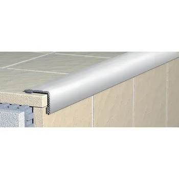 ukončovací lišta Schodová hrana schodová Havos chrom, hliník elox, délka 90 cm, výška hrany 9 mm, ALESH990