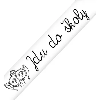 Party dekorace Šerpa - Jdu do školy - bílá