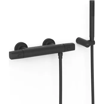 Vodovodní baterie Sprchová baterie TRES Over-Wall s vanovým setem 150 mm černá mat 19016449NM