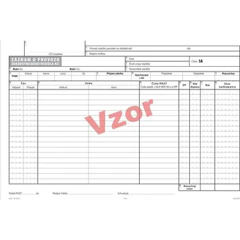 Tiskopis 35- Záznam o provozu zdravotnického vozidla