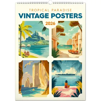 Kalendář Vintage plakáty 2026 - nástěnný kalendář