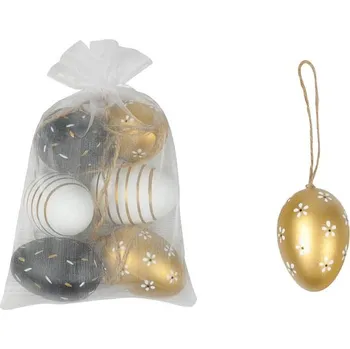 Velikonoční dekorace MFP vajíčka plast 6cm/6ks BGW sáček 2221594